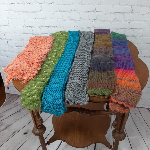 Hand Crafted Accessories - 6 Hand Crafted Thin Scarves Multi colors